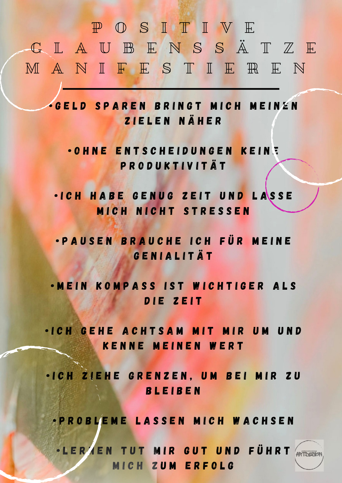 Poster A2 Glaubenssätze